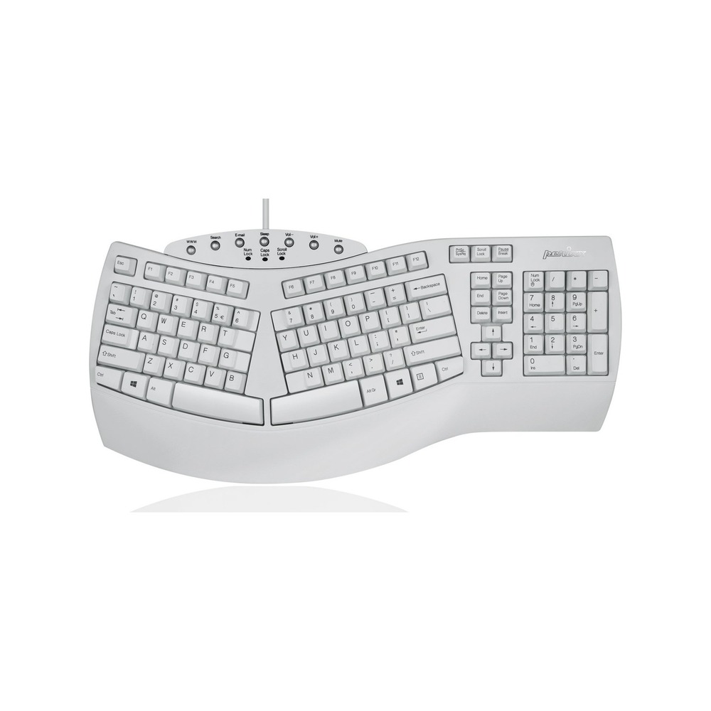 Perixx PERIBOARD-512W Ergonomic Split Keyboard White Wired Full-Size US Layout